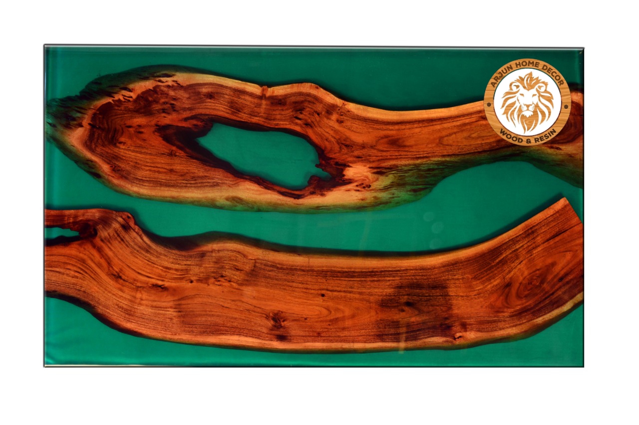 EPOXY RESIN TABLE 60"x36"30- 40MM (Indian acacia wood) - 11